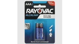 PILHAS PALITO RAYOVAC ALCALINA AAA COM 2UN