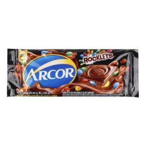 BARRA DE CHOCOLATE ARCOR ROCKLETS MM 80GR