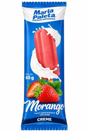 Picolé MARIA PALETA CREMOSO MORANGO 65G
