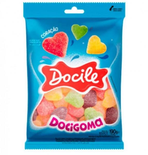 BALA DE GOMA CORAÇÃO SORTIDO DOCILE 190gr