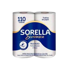 PAPEL TOALHA SORELLA ECONOMICA C/2ROLO 110 TOALHAS (...)