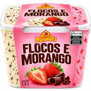 SORVETE TRADICIONAL PRIMAVERA FLOCOS/MORANGO 1,5 L