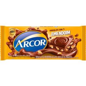BARRA DE CHOCOLATE ARCOR AMENDOIM 80GR