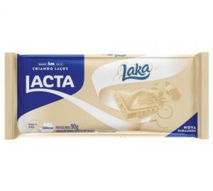 BARRA DE CHOCOLATE  LAKA  LACTA CHOCOLATE BRANCO 80G