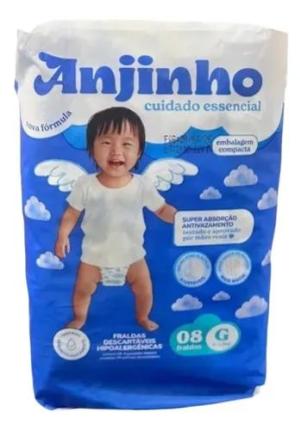 FRALDA HIPOALERGENICAS ANJINHOS C/08UN TAM G