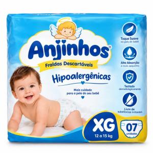 FRALDA HIPOALERGENICAS ANJINHOS C/07 TAM XG