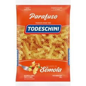 MACARRÃO PARAFUSO SEMOLA TODESCHINI 500GR