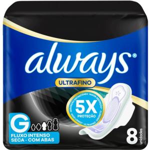 ABSORVENTE ALWAYS ULTRAFINO SECA C/ABAS C/8UN
