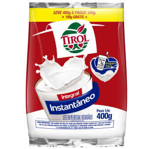 LEITE EM PÓ TIROL INTEGRAL INSTANTÂNEO 400GR