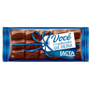 BARRA DE CHOCOLATE  LACTA AO LEITE 80G