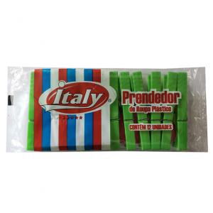 PRENDEDOR DE ROUPA PLÁSTICO ITALY 12UN