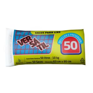 SACO DE LIXO VERSÁTIL 50LT C/10