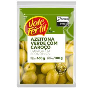 AZEITONAS VERDES COM CAROÇO VALE FERTIL 100GR