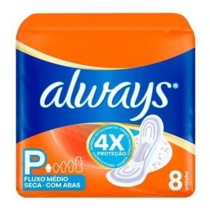 ABSORVENTE ALWAYS SECA COM ABAS C/8UN.