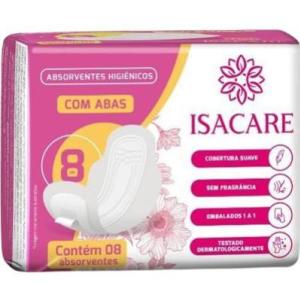 ABSORVENTE COM ABAS SUAVE ISACARE 8UN