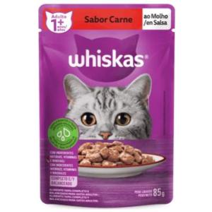 RAÇÃO SACHE DE CARNE PARA GATO WHISKAS 85G