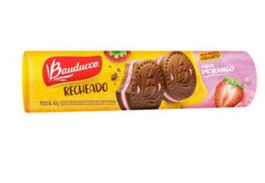 BISCOITO BAUDUCCO RECHEADO SABOR MORANGO 140G 