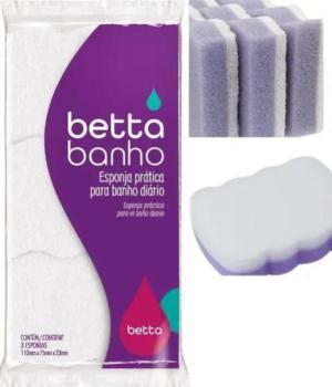 ESPONJA PRATICA PARA BANHO BETTA BANHO C/3UN