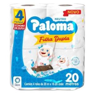 PAPEL HIGIENICO FOLHA DUPLA NEUTRO PALOMA 20 METROS (...)