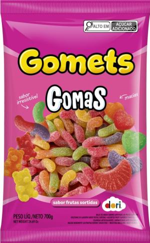 BALA GOMETS MINHOCAS  FRUTAS SORTIDAS    ACIDAS 150GR