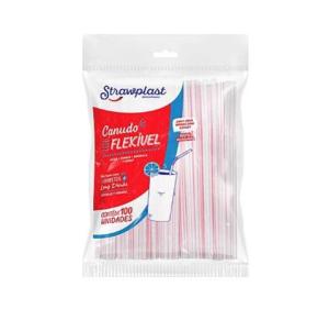 CANUDO FLEXÍVEL STRAWPLAST C/100UN.