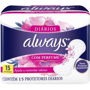 ABSORVENTE ALWAYS DIARIO COM PERFUME SEM ABAS C/ 15UN.