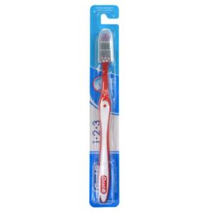 ESCOVA DENTAL ORAL B 1,2,3 CERDAS MEDIA C/1UN.