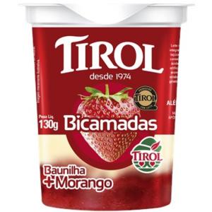 IOGURTE TIROL BICAMADA COM GELEIA DE MORANGO 130GR