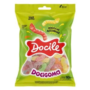 BALA DE GOMA MINHOCA AZEDINHA DOCILE 190GR