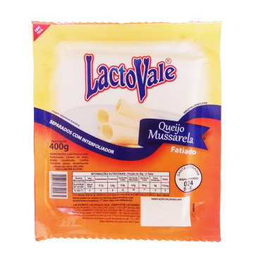 QUEIJO LACTOVALE MUSSARELA FATIADO 400GR